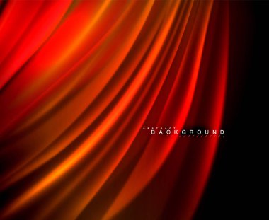 Neon parlayan dalga, sihirli enerji ve ışık arka plan. Vektör duvar kağıdı şablonu