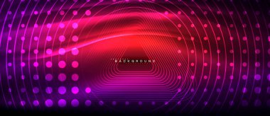 Neon parlayan çizgiler, sihirli enerji uzay ışığı konsepti, soyut arka plan duvar kağıdı tasarımı