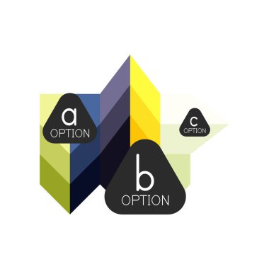 Soyut renkli geometrik seçeneği infographics tasarım şablonu örnek abc seçenekleri ile. Arka plan iş sunu veya bilgi afiş için