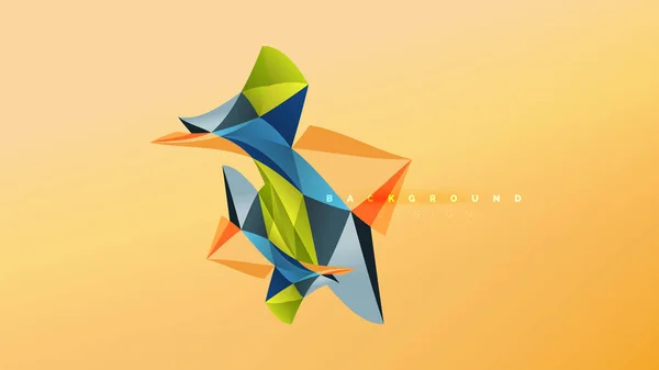 Fondo abstracto: composición geométrica de la forma del estilo de origami, concepto triangular de diseño de poli bajo. Colorida ilustración minimalista de moda — Vector de stock