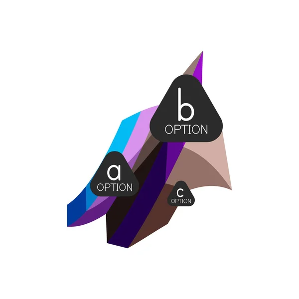 Modelo de design de infográficos de opção geométrica colorida abstrata com opções de abc de amostra. Antecedentes abstratos para apresentação de negócios ou banner de informações — Vetor de Stock