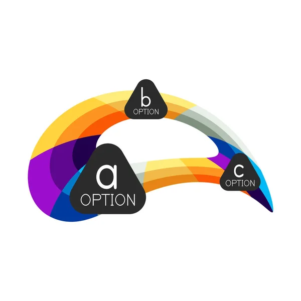 Astratto colorato modello di progettazione infografica opzione geometrica con opzioni abc campione. Sfondo astratto per la presentazione aziendale o banner informativo — Vettoriale Stock