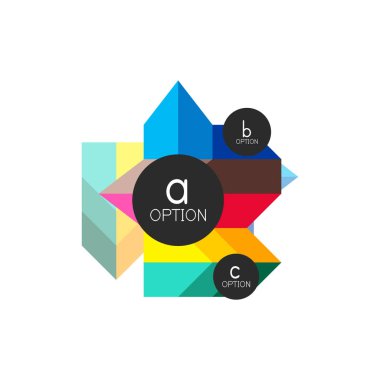 Soyut renkli geometrik seçeneği infographics tasarım şablonu örnek abc seçenekleri ile. Arka plan iş sunu veya bilgi afiş için