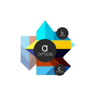 Soyut renkli geometrik seçeneği infographics tasarım şablonu örnek abc seçenekleri ile. Arka plan iş sunu veya bilgi afiş için