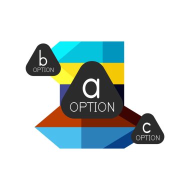 Soyut renkli geometrik seçeneği infographics tasarım şablonu örnek abc seçenekleri ile. Arka plan iş sunu veya bilgi afiş için