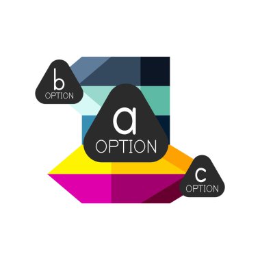 Soyut renkli geometrik seçeneği infographics tasarım şablonu örnek abc seçenekleri ile. Arka plan iş sunu veya bilgi afiş için