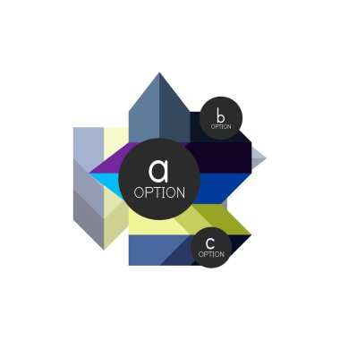 Soyut renkli geometrik seçeneği infographics tasarım şablonu örnek abc seçenekleri ile. Arka plan iş sunu veya bilgi afiş için