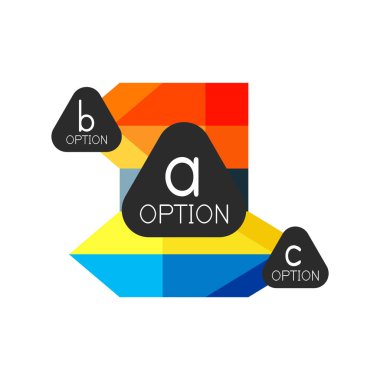 Soyut renkli geometrik seçeneği infographics tasarım şablonu örnek abc seçenekleri ile. Arka plan iş sunu veya bilgi afiş için