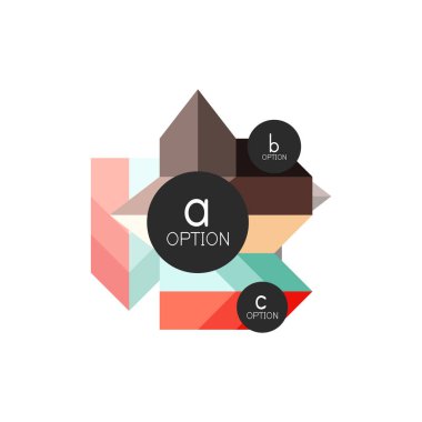 Soyut renkli geometrik seçeneği infographics tasarım şablonu örnek abc seçenekleri ile. Arka plan iş sunu veya bilgi afiş için