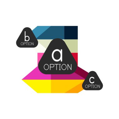 Soyut renkli geometrik seçeneği infographics tasarım şablonu örnek abc seçenekleri ile. Arka plan iş sunu veya bilgi afiş için
