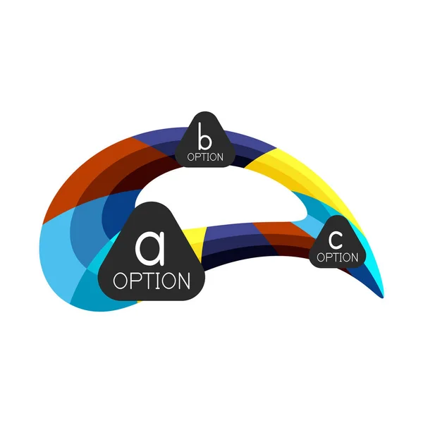 Plantilla de diseño de infografías de opciones geométricas coloridas abstractas con opciones de abc de muestra. Antecedentes abstractos para presentación comercial o banner informativo — Archivo Imágenes Vectoriales