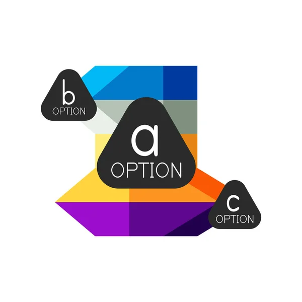 Soyut renkli geometrik seçeneği infographics tasarım şablonu örnek abc seçenekleri ile. Arka plan iş sunu veya bilgi afiş için — Stok Vektör