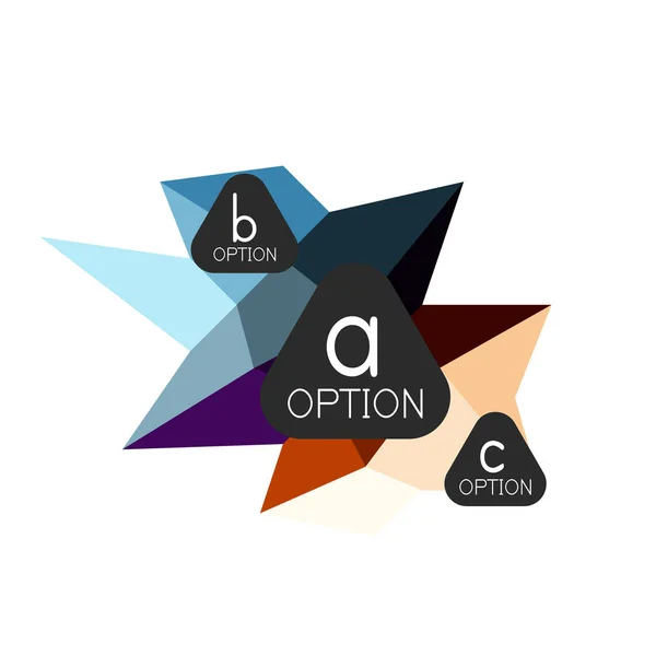 Astratto colorato modello di progettazione infografica opzione geometrica con opzioni abc campione. Sfondo astratto per la presentazione aziendale o banner informativo — Vettoriale Stock