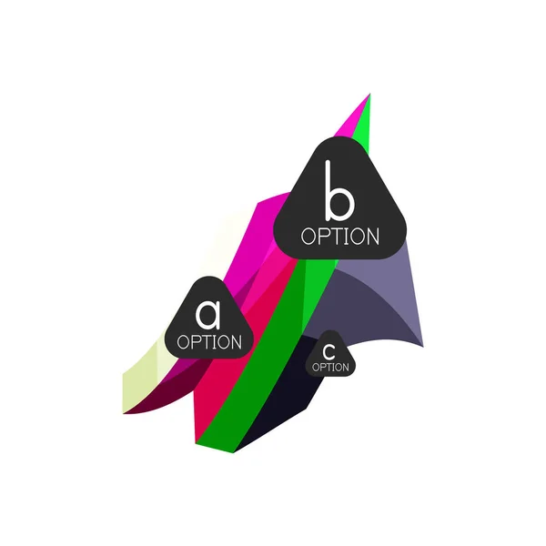 Astratto colorato modello di progettazione infografica opzione geometrica con opzioni abc campione. Sfondo astratto per la presentazione aziendale o banner informativo — Vettoriale Stock