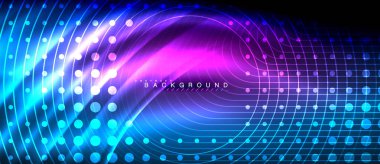 Neon parlayan çizgiler, sihirli enerji uzay ışığı konsepti, soyut arka plan duvar kağıdı tasarımı