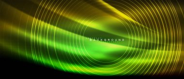 Neon parlayan çizgiler, sihirli enerji uzay ışığı konsepti, soyut arka plan duvar kağıdı tasarımı