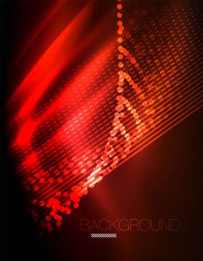 Yumuşak ışık efekti, parlak parlak neon koyu arka plan üzerinde düz çizgiler. Enerji Teknoloji fikir