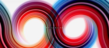 Gökkuşağı sıvı renkli arka plan - girdap ve daireler, bükülmüş sıvı renkler, renkli mermer veya plastik dalgalı doku zemin, çok renkli şablonu için iş veya teknoloji