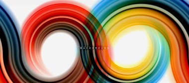 Gökkuşağı sıvı renkli arka plan - girdap ve daireler, bükülmüş sıvı renkler, renkli mermer veya plastik dalgalı doku zemin, çok renkli şablonu için iş veya teknoloji