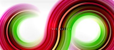 Gökkuşağı sıvı renkli arka plan - girdap ve daireler, bükülmüş sıvı renkler, renkli mermer veya plastik dalgalı doku zemin, çok renkli şablonu için iş veya teknoloji