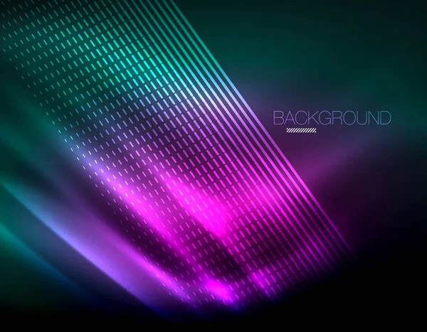 Yumuşak ışık efekti, parlak parlak neon koyu arka plan üzerinde düz çizgiler. Enerji Teknoloji fikir