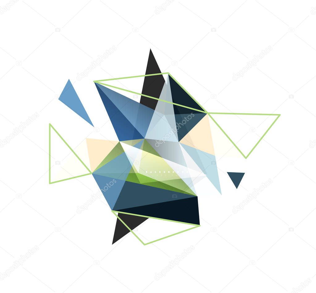 Vector triangle abstract background, low poly concept