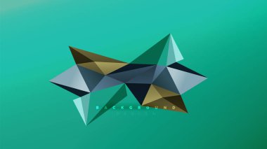 Arka plan - geometrik origami stil şekil kompozisyon, üçgen düşük poli tasarım konsepti. Renkli şık minimalist resimde