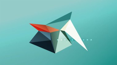 Arka plan - geometrik origami stil şekil kompozisyon, üçgen düşük poli tasarım konsepti. Renkli şık minimalist resimde