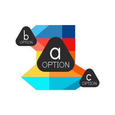 Soyut renkli geometrik seçeneği infographics tasarım şablonu örnek abc seçenekleri ile. Arka plan iş sunu veya bilgi afiş için