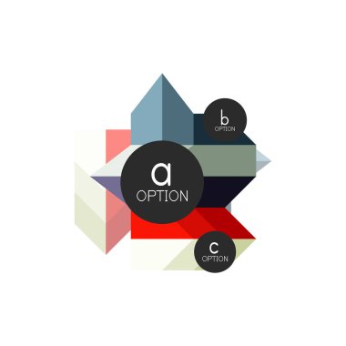 Soyut renkli geometrik seçeneği infographics tasarım şablonu örnek abc seçenekleri ile. Arka plan iş sunu veya bilgi afiş için