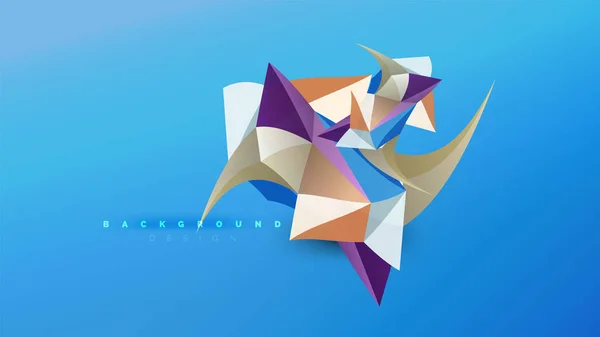 Fondo Abstracto Composición Geométrica Forma Del Estilo Origami Concepto Triangular — Vector de stock