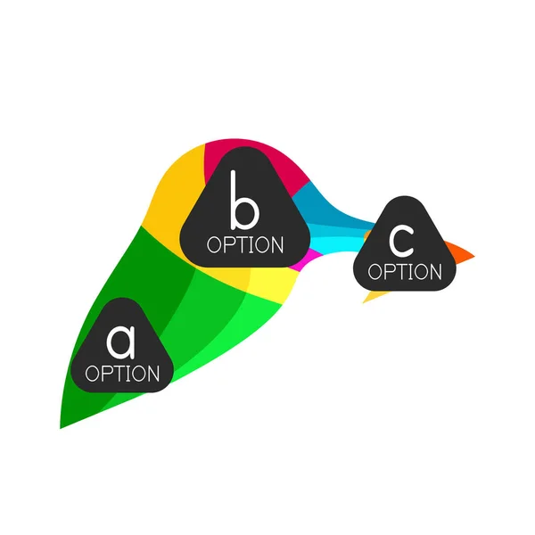 Astratto colorato modello di progettazione infografica opzione geometrica con opzioni abc campione. Sfondo astratto per la presentazione aziendale o banner informativo — Vettoriale Stock