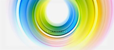 Gökkuşağı sıvı renkli arka plan - girdap ve daireler, bükülmüş sıvı renkler, renkli mermer veya plastik dalgalı doku zemin, çok renkli şablonu için iş veya teknoloji