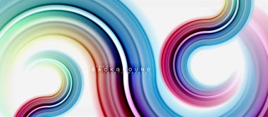 Gökkuşağı sıvı renkli arka plan - girdap ve daireler, bükülmüş sıvı renkler, renkli mermer veya plastik dalgalı doku zemin, çok renkli şablonu için iş veya teknoloji