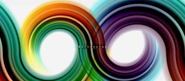 Gökkuşağı sıvı renkli arka plan - girdap ve daireler, bükülmüş sıvı renkler, renkli mermer veya plastik dalgalı doku zemin, çok renkli şablonu için iş veya teknoloji