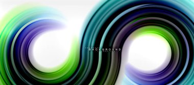 Gökkuşağı sıvı renkli arka plan - girdap ve daireler, bükülmüş sıvı renkler, renkli mermer veya plastik dalgalı doku zemin, çok renkli şablonu için iş veya teknoloji