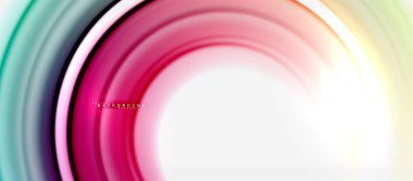 Gökkuşağı sıvı renkli arka plan - girdap ve daireler, bükülmüş sıvı renkler, renkli mermer veya plastik dalgalı doku zemin, çok renkli şablonu için iş veya teknoloji