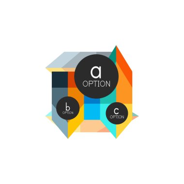Soyut renkli geometrik seçeneği infographics tasarım şablonu örnek abc seçenekleri ile. Arka plan iş sunu veya bilgi afiş için