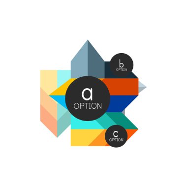 Soyut renkli geometrik seçeneği infographics tasarım şablonu örnek abc seçenekleri ile. Arka plan iş sunu veya bilgi afiş için
