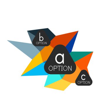 Soyut renkli geometrik seçeneği infographics tasarım şablonu örnek abc seçenekleri ile. Arka plan iş sunu veya bilgi afiş için