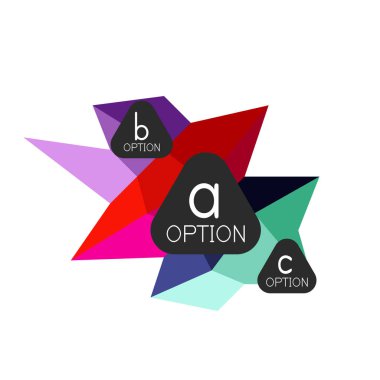 Soyut renkli geometrik seçeneği infographics tasarım şablonu örnek abc seçenekleri ile. Arka plan iş sunu veya bilgi afiş için