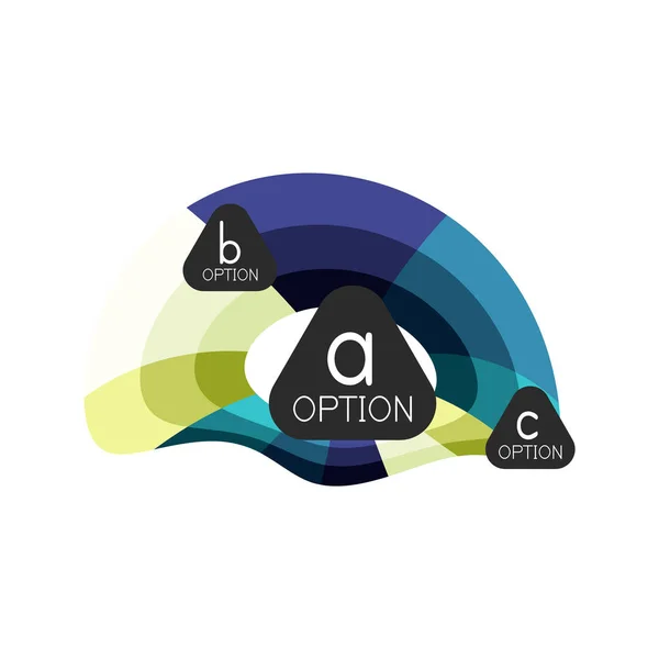 Modelo de design de infográficos de opção geométrica colorida abstrata com opções de abc de amostra. Antecedentes abstratos para apresentação de negócios ou banner de informações — Vetor de Stock