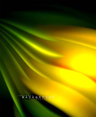 Neon holografik sıvı renkli dalga web, duvar kağıdı, desen, doku ve arka plan için