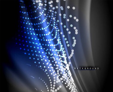 Neon parlayan techno hatları, yüksek teknoloji fütüristik arka plan şablonu kare şekilleri ile