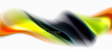 Sıvı sıvı karıştırma renkler konsepti üzerine açık gri renkli, eğri akışı, trendy soyut düzeni şablonu iş veya teknoloji sunu veya web broşür kapak için duvar kağıdı