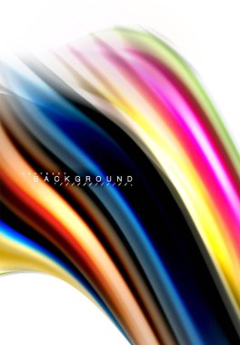 Sıvı sıvı karıştırma renkler konsepti üzerine açık gri renkli, dalga ve girdap eğrisi akışı satır, trendy soyut düzeni şablonu iş sunumu, app duvar kağıdı başlık sayfası, poster veya duvar kağıdı için