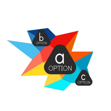 Soyut renkli geometrik seçeneği infographics tasarım şablonu örnek abc seçenekleri ile. Arka plan iş sunu veya bilgi afiş için