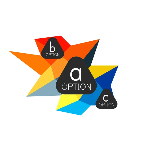 Abstrakte bunte geometrische Option Infografik Design-Vorlage mit Beispiel abc-Optionen. abstrakter Hintergrund für Geschäftspräsentation oder Informationsbanner — Stockvektor