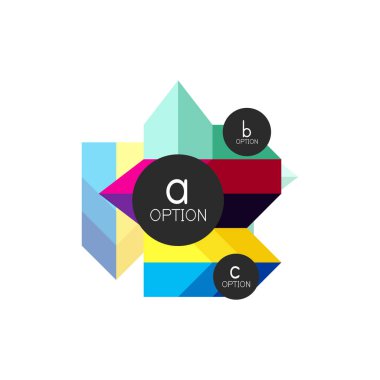 Soyut renkli geometrik seçeneği infographics tasarım şablonu örnek abc seçenekleri ile. Arka plan iş sunu veya bilgi afiş için