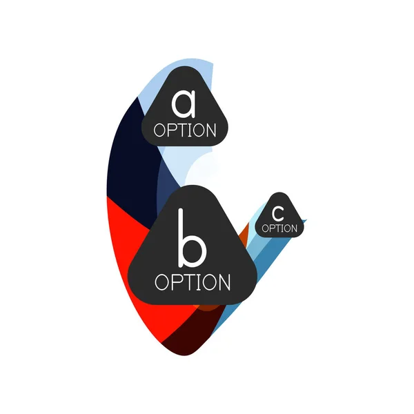 Astratto colorato modello di progettazione infografica opzione geometrica con opzioni abc campione. Sfondo astratto per la presentazione aziendale o banner informativo — Vettoriale Stock